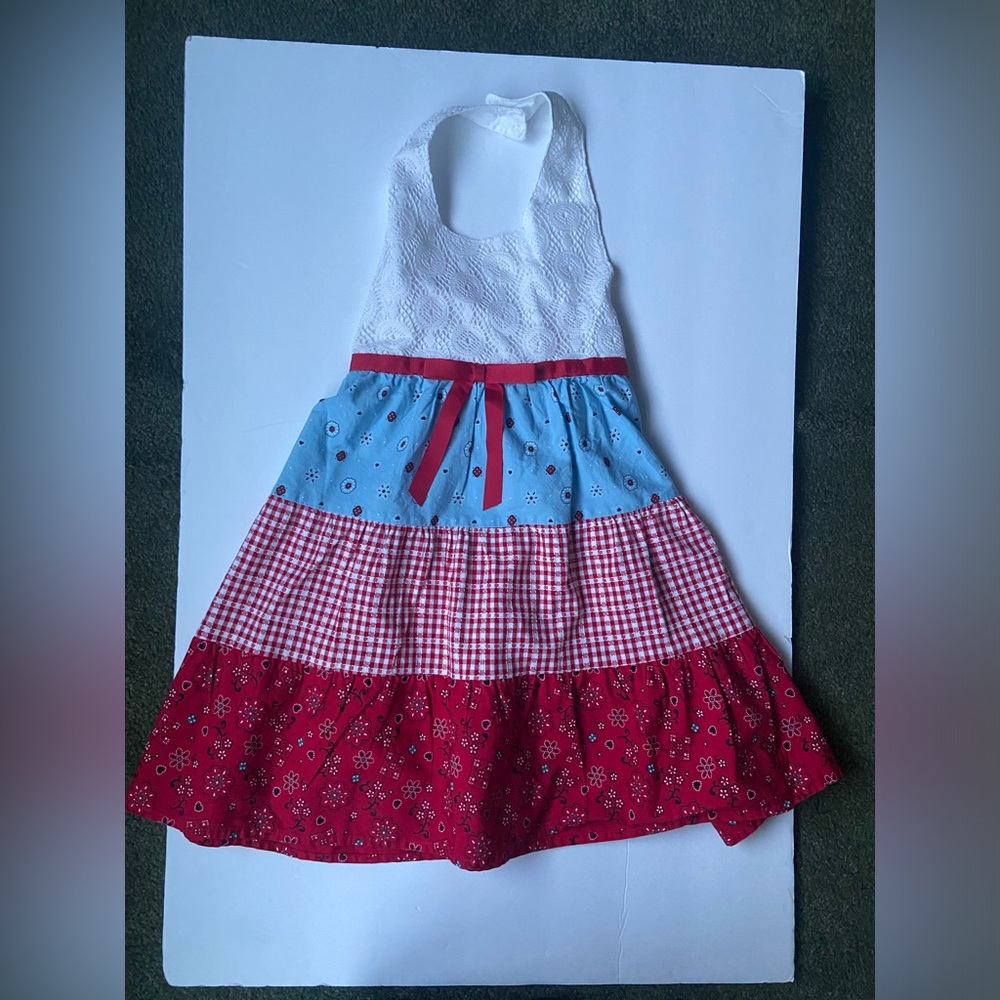 Girls dress and shirt in red and white